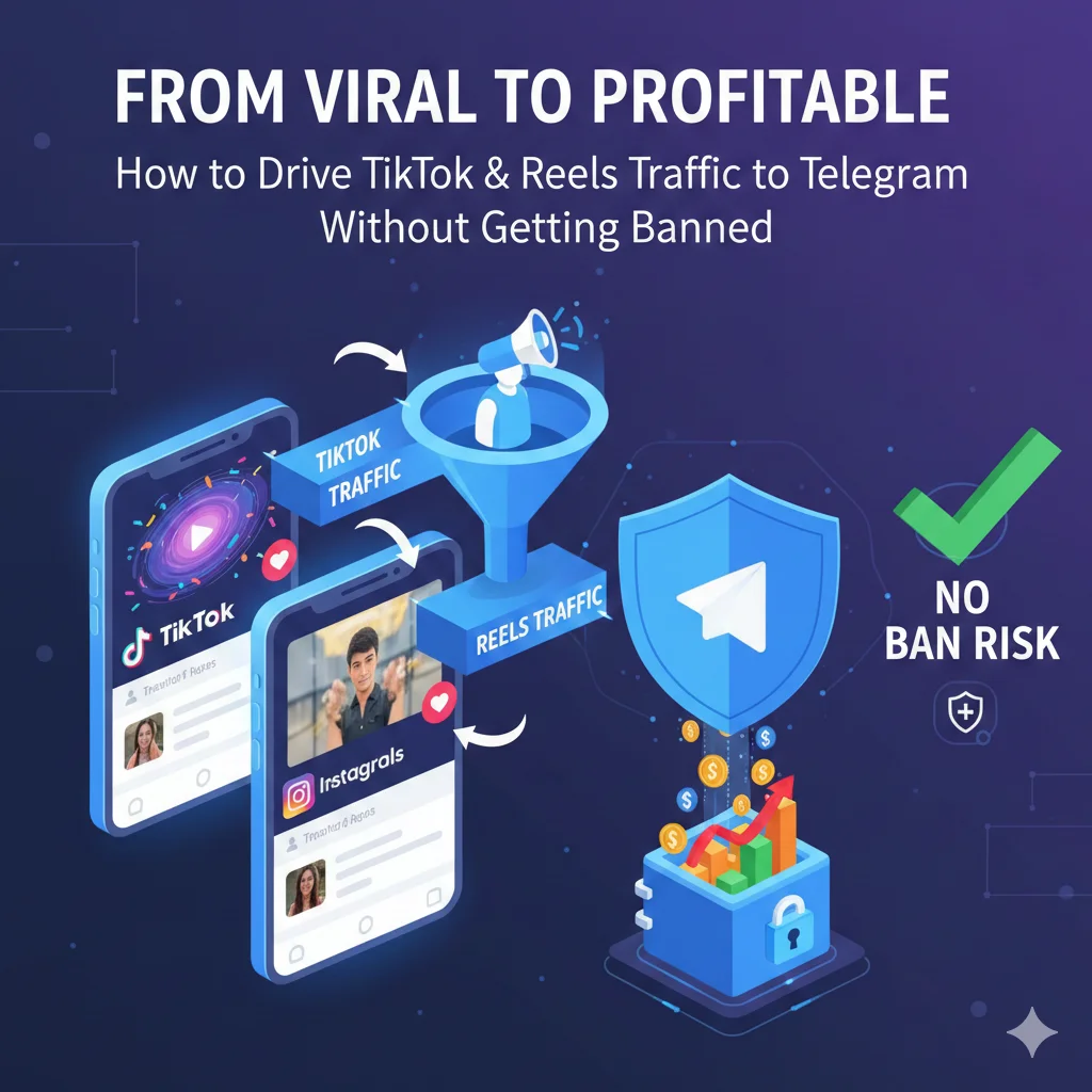From Viral to Profitable how to Drive TikTok & Reels Traffic to Telegram Without Getting Banned