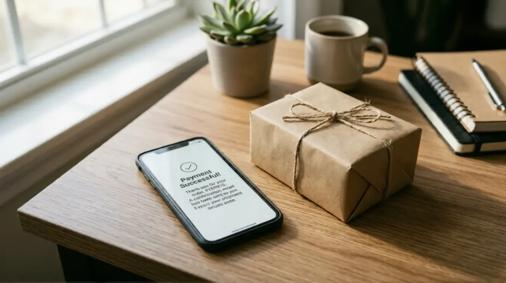 Telegram checkout optimization with a clear order confirmation message and a more reassuring post-purchase experience