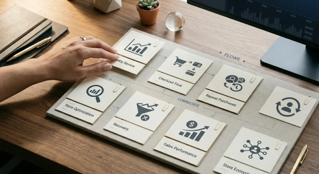 Telegram store analytics with checkout flow, recovery, and sales performance review