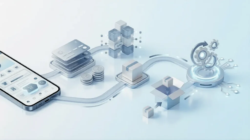 telegram store API workflow showing automated order processing, payment validation and connected ecommerce operations