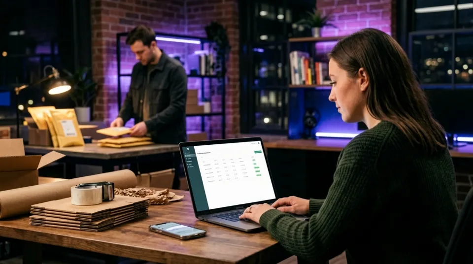 Order fulfilment workstation processing a Telegram sales flow for restricted products