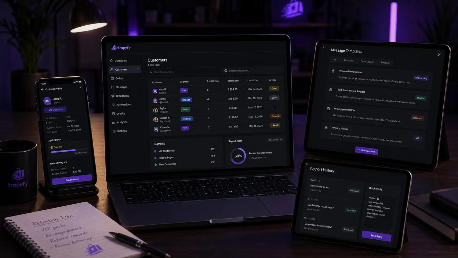 Telegram customer data management for an ecommerce CRM