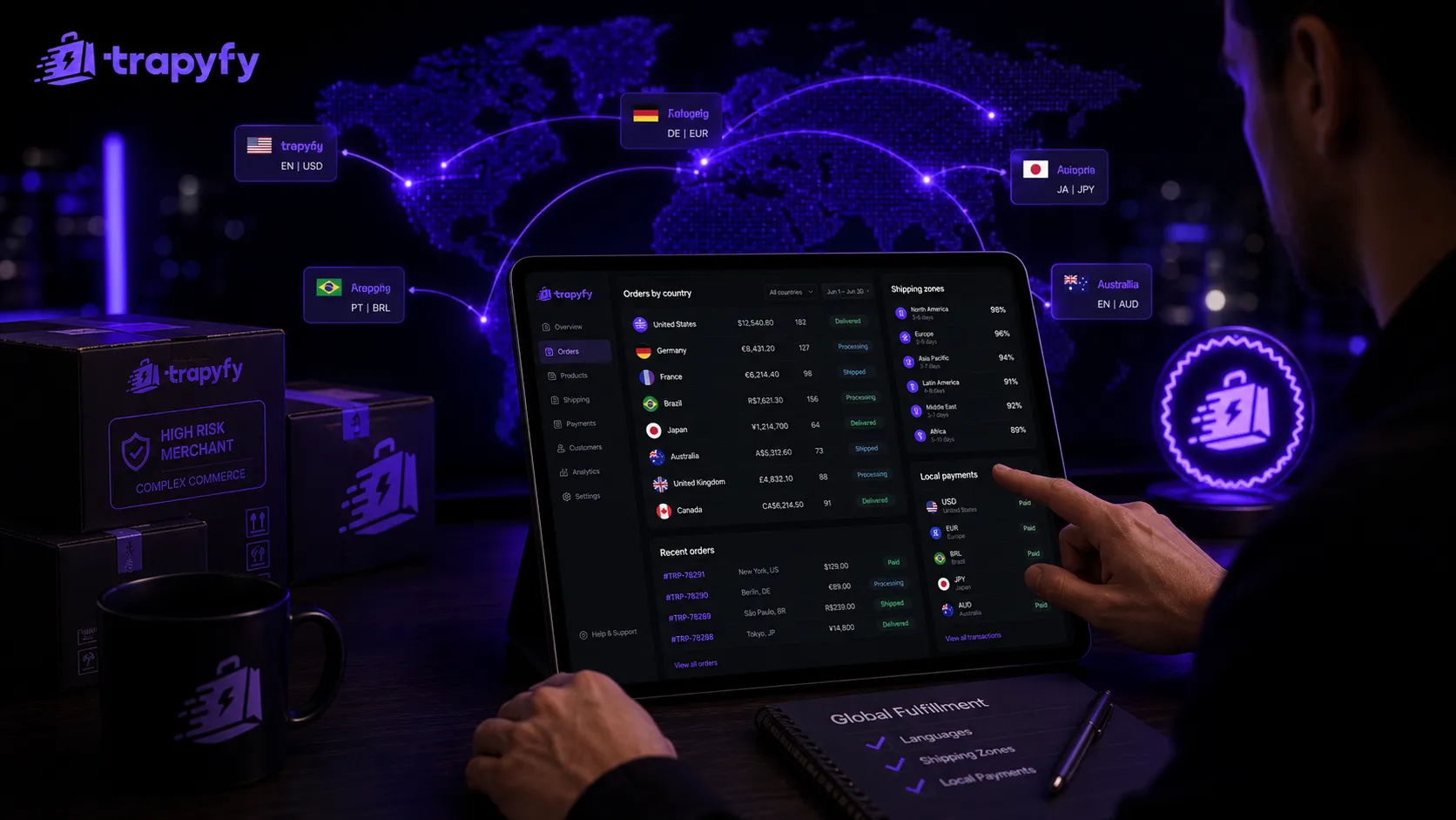 International Telegram store settings for shipping zones, country currencies and fulfilment routing