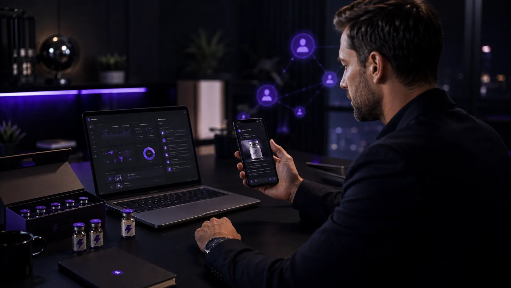 High-risk merchant managing a Telegram bot store and product catalogue from a commerce dashboard