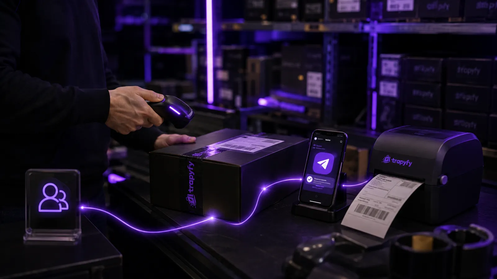 Telegram referral tracking connected to a verified ecommerce order at a fulfilment station