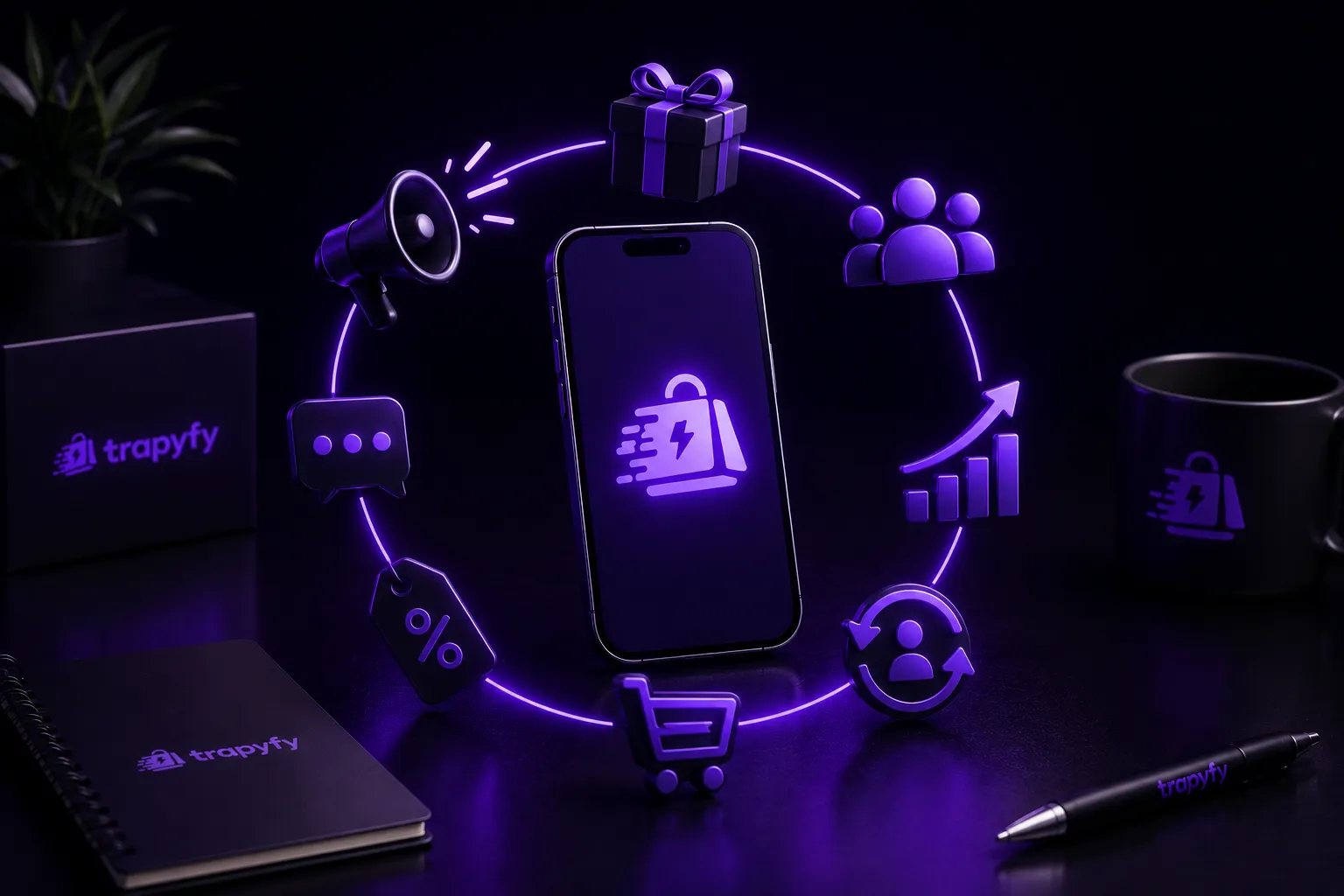 Telegram store marketing loop linking promotion, product drops, community, discounts and repeat buyers around a Telegram store